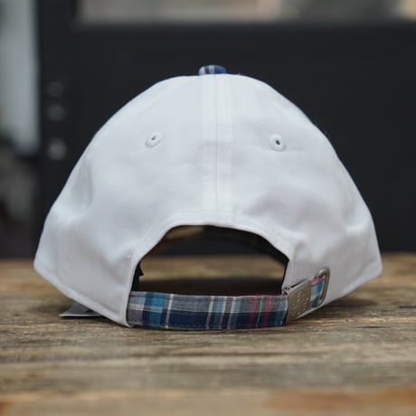 NEW ERA・ニューエラ　9TWENTY MLB Patchwork ロサンゼルス・ドジャース クロームホワイト マドラスチェックバイザー