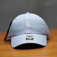 47BRAND フォーティーセブン キャップ 47 クリーンナップ ニューヨーク・ヤンキース SEERSUCKER シアサッカー ブルー