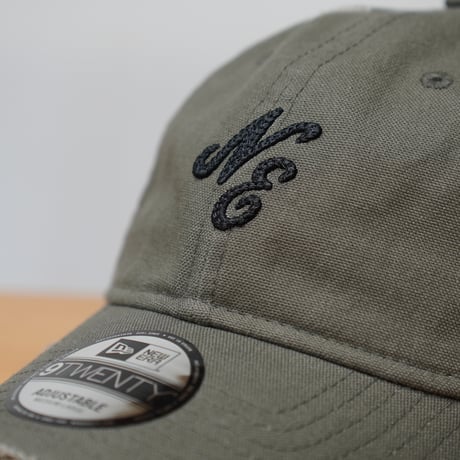 NEW ERA・ニューエラ 9TWENTY クラシックロゴ Damaged Duck Canvas モス