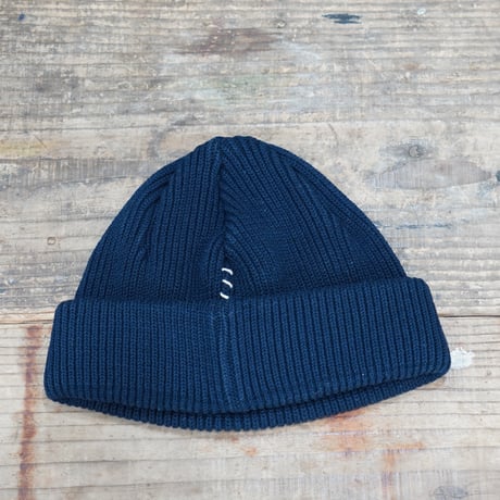 HUNTISM ハンティズム Roll Beige / Navy ワッチ ニット帽