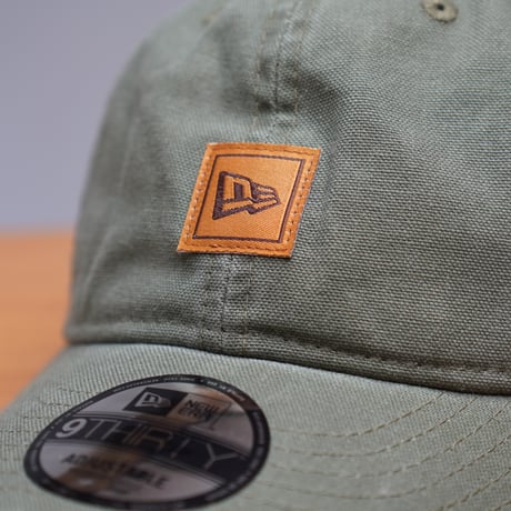 NEW ERA・ニューエラ 9THIRTY フラッグロゴ ウーブンパッチ Washed Duck オリーブ