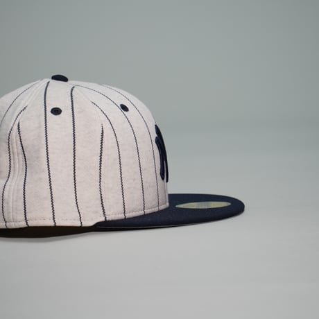 NEWERA・ニューエラ　  59FIFTY MLB Oatmeal Heather ニューヨーク・ヤンキース オートミール ネイビーバイザー
