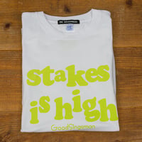 DE SINGSMAN　"stakes is high" Tee 12inchタイトル Reタイポグラフィック（White）