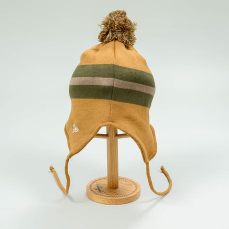 NEWERA・ニューエラ　   ポンポンニット イヤーフラップ Ear Flap ブラウン × オリーブグリーン