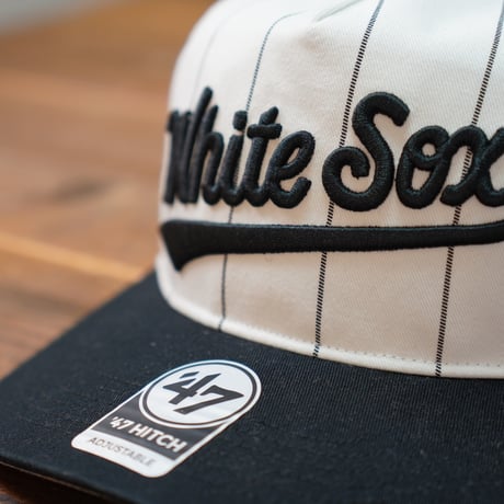 47BRAND ホワイトソックス フォーティーセブン キャップ ’47 White Sox Double Header Pinstripe '47 HITCH WHITExBLACK