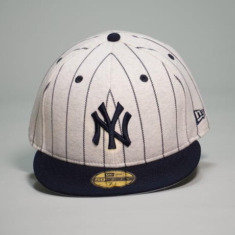 NEWERA・ニューエラ　  59FIFTY MLB Oatmeal Heather ニューヨーク・ヤンキース オートミール ネイビーバイザー