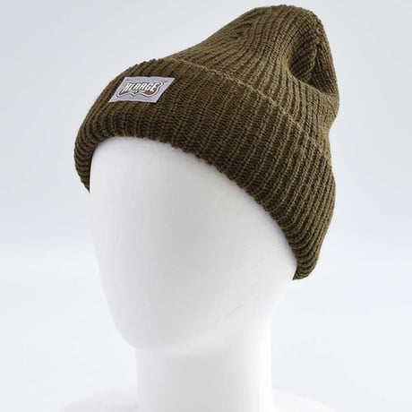 エクストララージ XLARGE WORK LOGO PATCHED CUFF BEANIE OLIVE