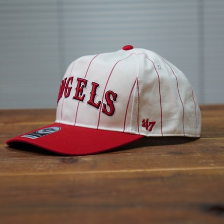47BRAND Angels エンゼルス フォーティーセブン キャップ ’47 Angels Double Header Pinstripe '47 HITCH White x Red