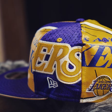NEW ERA・ニューエラ　 9FIFTY OF LOSLAK JERSE OSFA YEL PUR　NBA　LAKERS・レイカーズ　八村塁