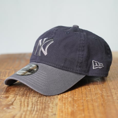 NEW ERA・ニューエラ　9TWENTY Washed Duck ニューヨーク・ヤンキース ネイビー グラファイトバイザー
