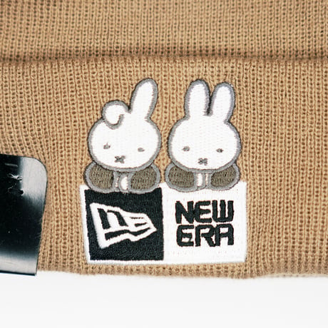 NEW ERA・ニューエラ　 ベーシック カフニット miffy ミッフィー ボックスロゴ カーキ