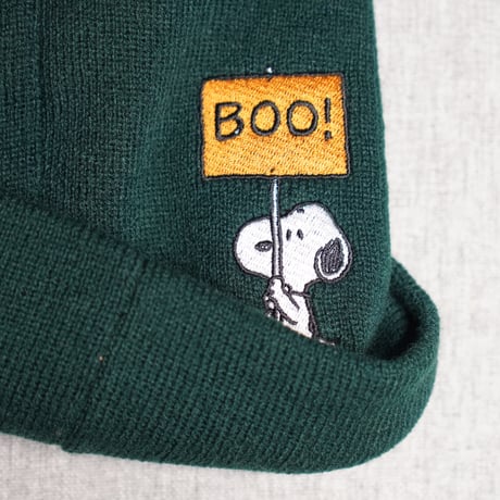 NEW ERA・ニューエラ　ベーシック カフニット PEANUTS ピーナッツ スヌーピー ダークグリーン