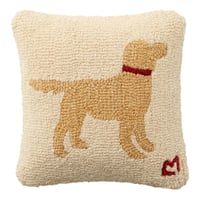 L.L.Bean　エルエルビーン　ウール・フック・スロー・ピロー、14" x 14" イエロー・ドッグ