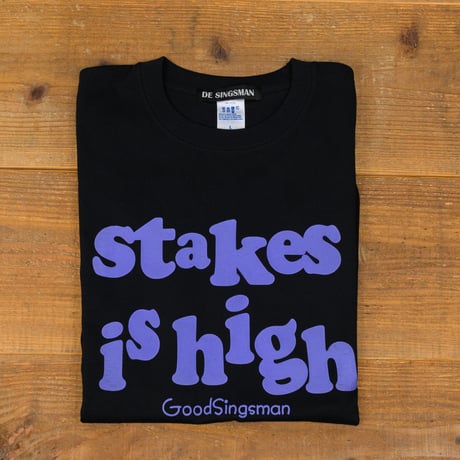 DE SINGSMAN　"stakes is high" Tee 12inchタイトル Reタイポグラフィック（Black）