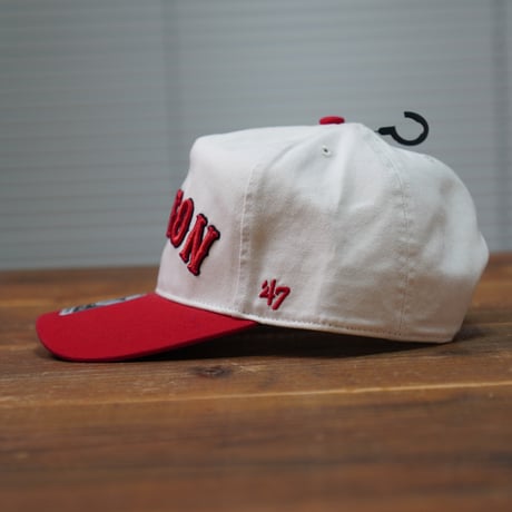47BRAND ボストンレッドソックス フォーティーセブン キャップ ’47 Double Header Script Shot Hitch Cap ホワイト レッド
