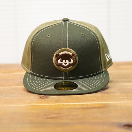 NEWERA・ニューエラ　59FIFTY White Stitches シカゴ・カブス ダークシーウッド/ニューオリーブ