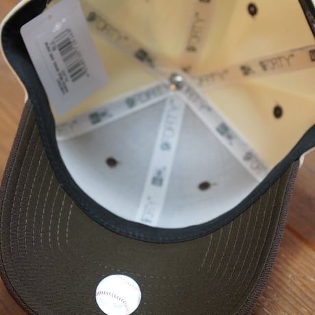 NEWERA・ニューエラ　 9FORTY MLB Wool Visor ロサンゼルス・ドジャース クローム ブラウンバイザー