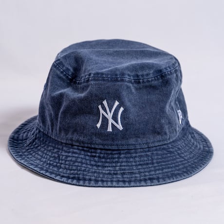 NEW ERA・ニューエラ　 バケット01 ニューヨーク・ヤンキース アシッドウォッシュ（ネイビー）（M/Lサイズ）