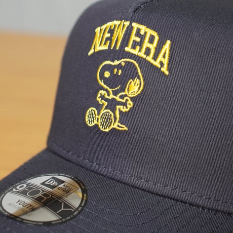 NEWERA・ニューエラ キッズ Youth 9FOURTY A-Frame PEANUTS ピーナッツ College Logo ネイビー 14682451