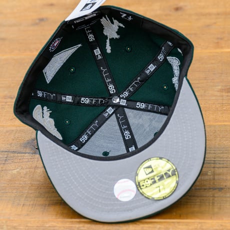 NEWERA・ニューエラ　 59FIFTY New York Yankees Allover ニューヨーク・ヤンキース（ダークグリーン）