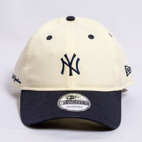 NEW ERA・ニューエラ　 9TWENTY MLB Side Logo ニューヨーク・ヤンキース ミニロゴ（クロームホワイト・ネイビーバイザー）