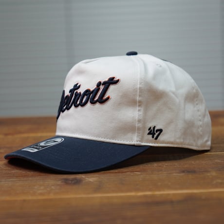 47BRAND デトロイトタイガース フォーティーセブン キャップ ’47 MLB タイガース キャップ Double Header Script Shot Hitch ホワイト ネイビー
