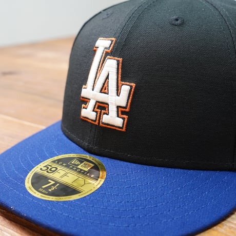 NEWERA・ニューエラ　LP 59FIFTY Duck Canvas ダックキャンバス ロサンゼルス・ドジャース ブラック ダークロイヤルバイザー
