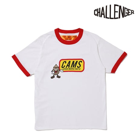 チャレンジャー CHALLENGER CAMS RINGER TEE WHITExRED