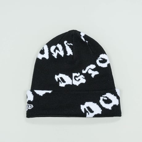 NEWERA・ニューエラ　  ベーシック カフニット DOG TOWN ドッグタウン オールオーバー（ブラック）