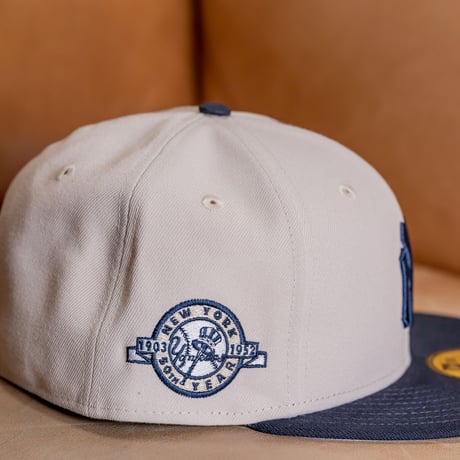 NEWERA・ニューエラ　 59FIFTY MLB Stone Color ニューヨーク・ヤンキース ストーン ネイビーバイザー