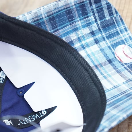 NEW ERA・ニューエラ　9TWENTY MLB Patchwork ニューヨーク・ヤンキース ライトネイビー マドラスチェックバイザー