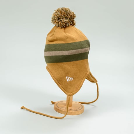 NEWERA・ニューエラ　   ポンポンニット イヤーフラップ Ear Flap ブラウン × オリーブグリーン
