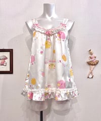 Vintage Cute Pig Frill Design Lingerie Camisole Top M