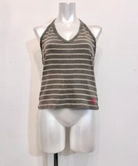 Vintage POLO JEANS Border Halterneck Design Top L