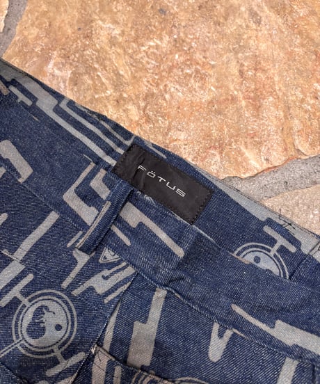 Vintage FOTUS Print Denim Mini Skirt XS