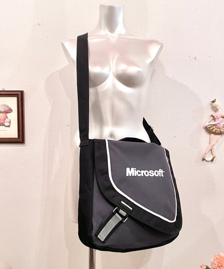 Vintage MICROSOFT Charcoal Gray Tech Design Shoulder Bag