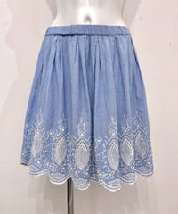 Vintage Pin Stripe Cutout Lace Design Skirt M