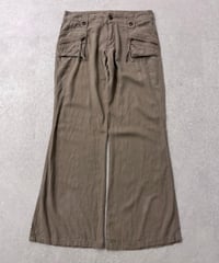 Vintage Khaki Gray Wide Flare Linen Pants M