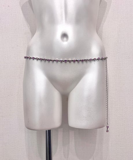 Vintage/Deadstock Pink & Purple Crystal Star Design Chain Belt