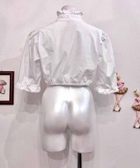 Vintage Wavy Frill Design Tyrolean Top M