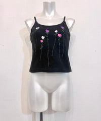 Vintage Flower Embroidery Design Camisole Top M