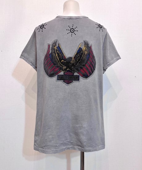 Vintage HARLEY DAVIDSON Studs & Patch Design T-Shirt L