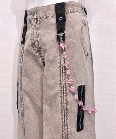 Vintage/Deadstock Pink Clear Dice Wallet Chain