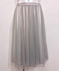 Vintage Pale Gray & Beige Tulle Skirt M