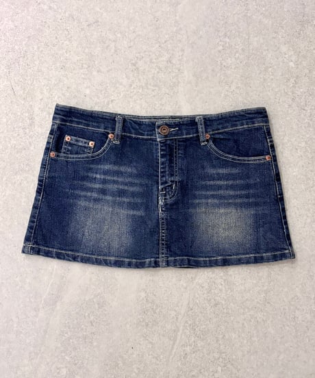Vintage Butterfly Embroidery Design Micro Mini Denim Skirt M