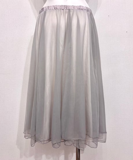 Vintage Pale Gray & Beige Tulle Skirt M