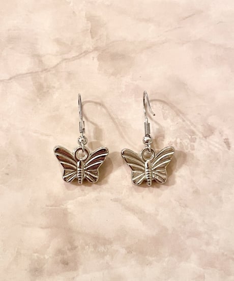 Vintage Butterfly Motif Silver Pierce