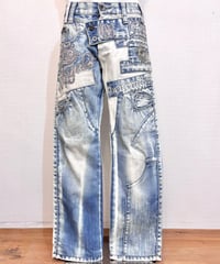 Vintage CIPO & BAXX Embroidery & Patchwork Design Denim Pants M