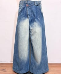 Vintage ED HARDY Damage & Check Design Denim Raver Pants L