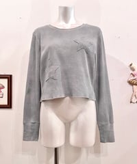 Vintage/Remake Green Gray Double Star Design Thermal Top M